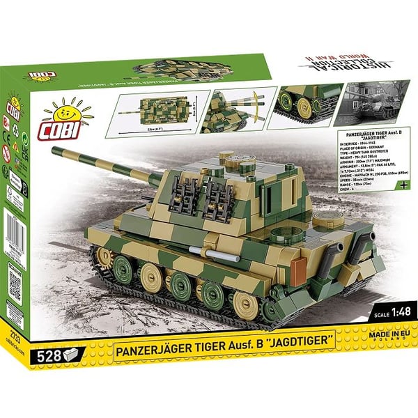 COBI 2733, Tank model, 1:48, Panzerjäger Tiger Ausf.B Jagdtiger, Alla, 528 styck, 8 År