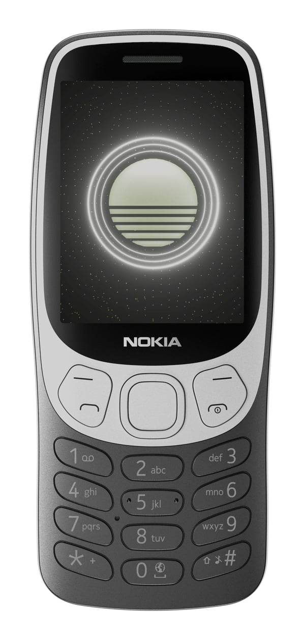 Nokia 3210 (2024) näppäinpuhelin 4G 2.4" kaksois-SIM 2 MP, Grunge Black