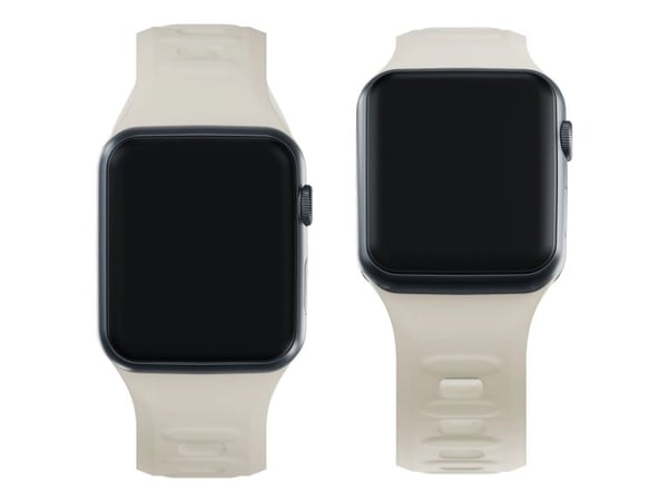 3MK 5903108565646, Kellon hihna, Apple, Watch series 1/2/3/4/5/6/7/8/9/SE/Ultra, Silikoni, Ruostumaton teräs, Valkoinen, 38/40/41 mm