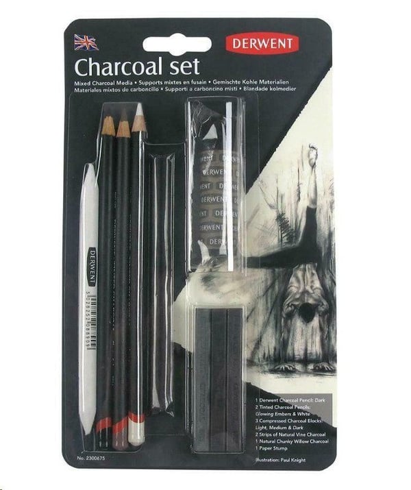 Derwent Mixed Charcoal Sæt - blandet kul sæt