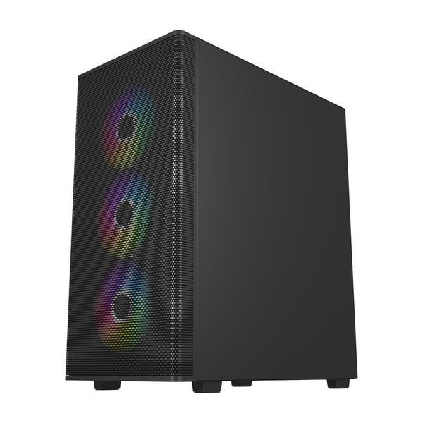 FSP M220-BA -tietokoneen kotelo, Midi Tower, ATX/Micro ATX, musta, karkaistu lasi