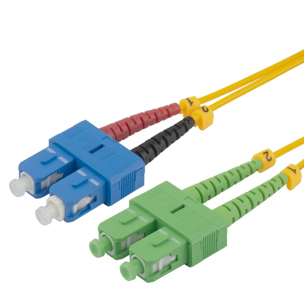 DELTACO - Patch-kabel - SC/UPC till SC/APC - 1 m - 1 m - fiberoptisk - duplex - OS2 - gul