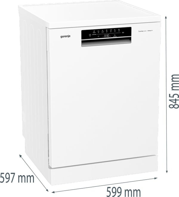 Gorenje GS643C90W, Frittstående, Full størrelse (60 cm), Hvit, Berøringskontroll, 3 kurver, Øvre
