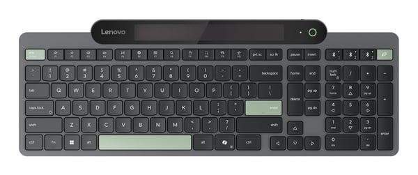 Lenovo - Tastatur - self-charging - trådløs - Bluetooth 5.1 - QWERTY - Dansk - svart - brun boks
