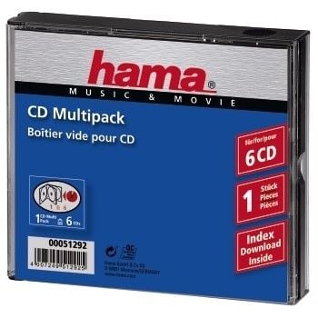 Hama CD-Multipack 6, 6 levyt, Läpinäkyvä, 143 mm, 125 mm, 25 mm, 110 g