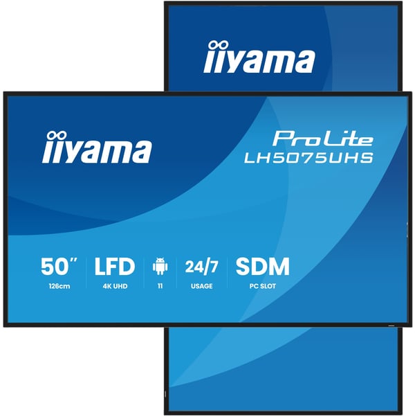 iiyama ProLite LH5075UHS-B2AG - 50" Diagonal klass (49.5" visbar) LED-bakgrundsbelyst LCD-skärm - digital skyltning - med inbyggd mediespelare, SDM...