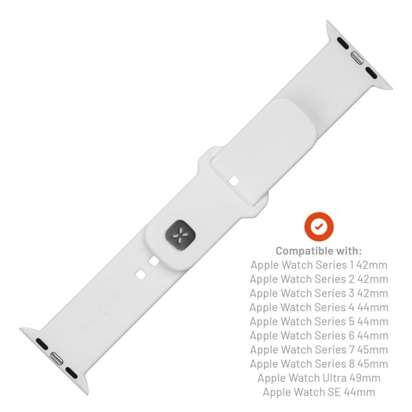 FIXED - Urrem älykellolle - silikone, 42/44/45/46 mm - hvid - Apple Watch Hermès Series 9, Series 10, Series 8, Series 9, Ultra, Ultra 2 - Apple Wa...