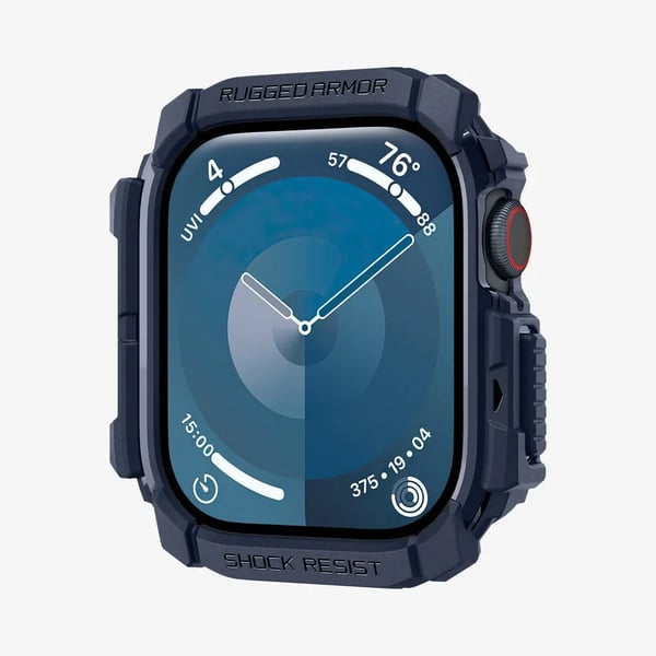 Spigen Rugged Armor, Etui, Smartklokke, Marineblå, Apple, Apple Watch 10 (42mm), Termoplastisk polyuretan (TPU)