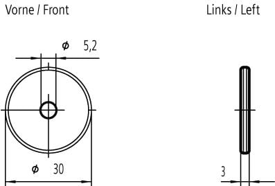 Siemens 6GT2600-4BA00, 13.56 MHz, 0,28 m, FRAM, 3 mm, 3 cm, 3,2 mm