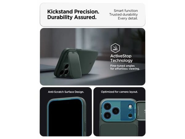 Spigen Optik Armor (MagFit), Suojus, Apple, iPhone 17 Pro, 16 cm (6.3"), Tummanvihreä