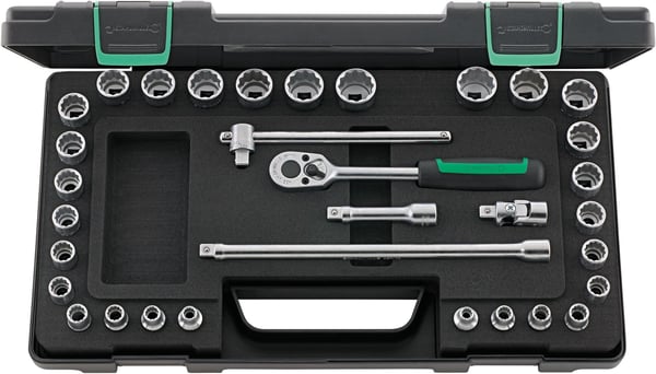 STAHLWILLE 96021122, Støpselsett, 33 hoder, 417 mm, 230 mm, 2,66 kg
