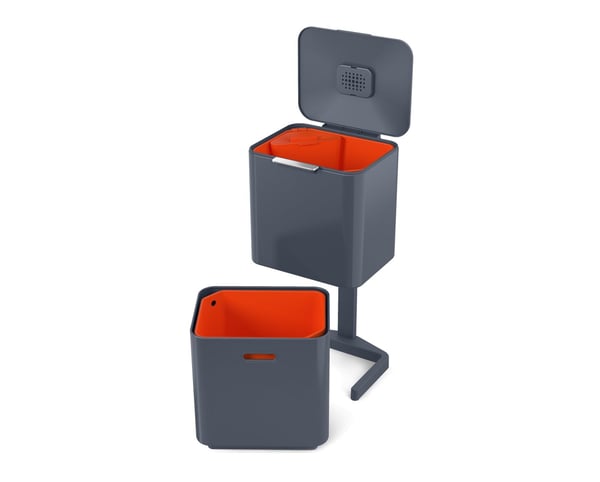 Joseph Joseph Totem Max - Søppelbøtte - flip lid / drawer - 60 L - grå