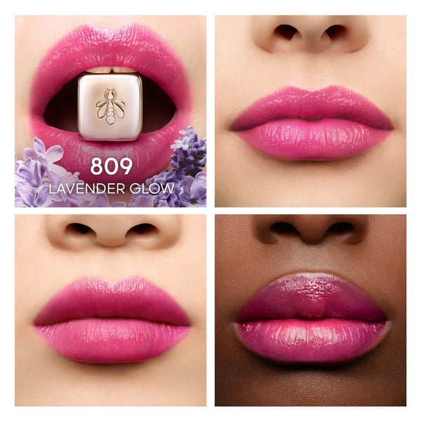 GUERLAIN KISS KISS BEE GLOW farget leppebalsam 809 LAVANDER 3,2 g