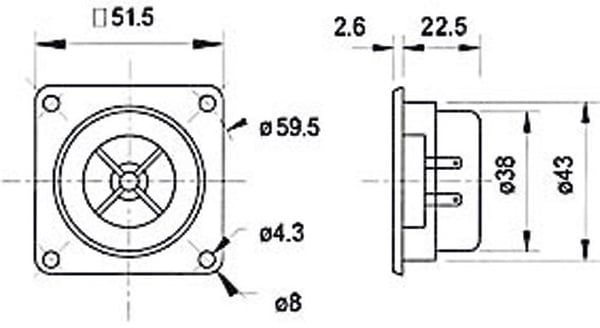 Visaton VS-SC5, 60 W, 100 W, 8 O, 1500 – 22000 Hz, Sort, 98 g