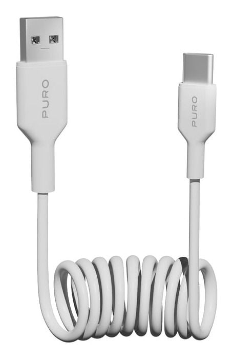 PURO PUCAC10WSPWHI, 1 m, USB A, USB C, USB 2.0, Hvit