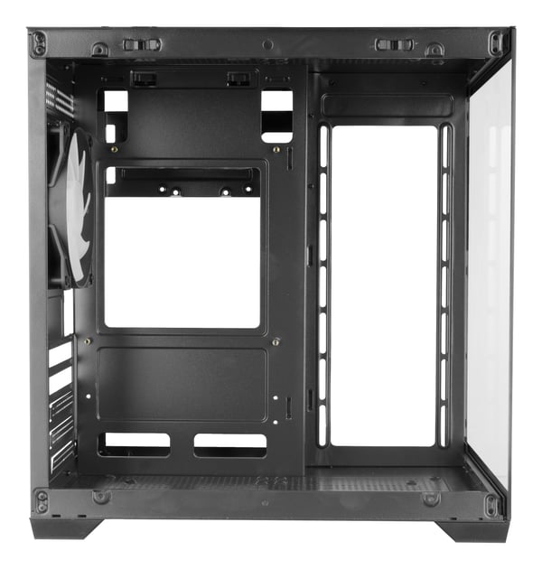 Mars Gaming MC-VIEW2, Mini Tower, PC, Svart, micro ATX, Mini-ITX, Metall, Härdat glas, Spela