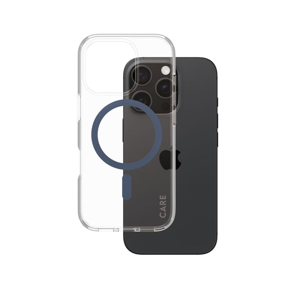 CARE by PanzerGlass Flagship Case Transparent Urban Combat w. Blue MagSafe iPhone 17 | 16 Pro