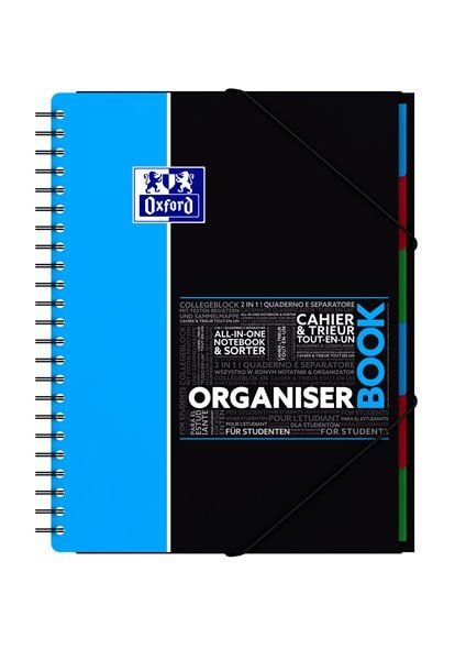 Oxford Student Organiserbook A4+, firkantet - 1 stk. - finnes i assorterte farger