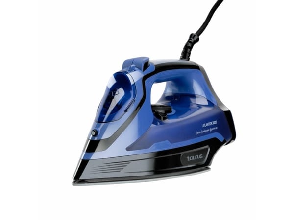 Taurus Quios 3000, Tørr & dampstrykejern, Keramisk strykesåle, 200 g/min, Sort, Blå, 45 g/min, 0,29 l