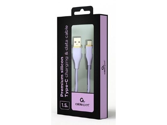Cablexpert Premium - USB-kabel - USB (hann) til USB-C (hann) - USB 2.0 - 2.1 A - 1.5 m - formstøpt, data & lading - fiolett