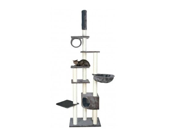 TRIXIE 43902, Klösstolpe för katter, Fristående, Grå, Plysch, 9 cm, 2700 mm