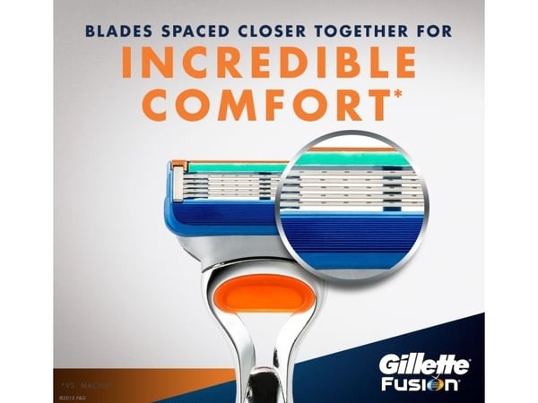 Gillette Fusion - Genopfyldelig barberklingepatron - han - 5 klinger (pakke med 4)