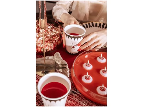 PartyDeco Spider Cups, 400 ml, Paperi, Musta, Kulta, Valkoinen, FSC, 7,5 cm, 115 mm