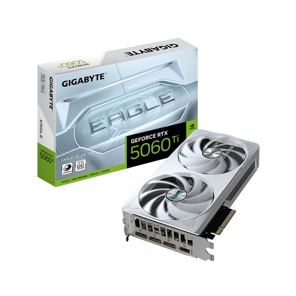 Gigabyte GeForce RTX 5060 Ti EAGLE OC ICE 16G - Grafikkort - GeForce RTX 5060 Ti - 16 GB GDDR7 - PCI Express 5.0 - 3 x DisplayPort, HDMI