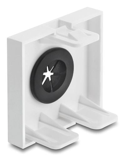 Delock - Easy 45 - snäppbar modul - kabelgenomföring, rund, diameter 14 mm - 1 modul - vit, svart