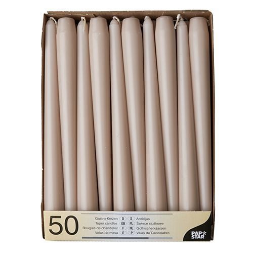 Papstar 88340, Rund, Krem, 7 timer, 50 stykker