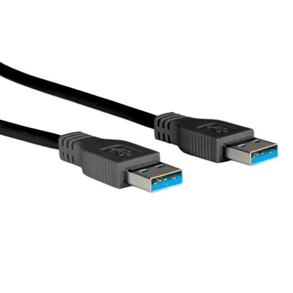 ROLINE 11.02.8971, 3 m, USB A, USB A, USB 3.2 Gen 1 (3.1 Gen 1), Hankjønn/hankjønn, Sort