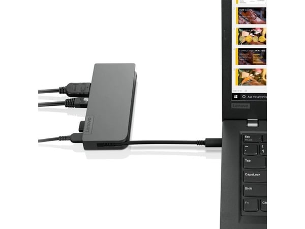 Lenovo 4X90S92381, Langallinen, USB 3.2 Gen 1 (3.1 Gen 1) Type-C, 10,100,1000 Mbit/s, Harmaa, 5 Gbit/s, 4K Ultra HD