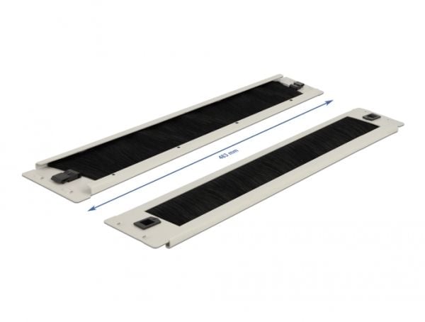 Delock - Kabelstyringslist - grå - 2U - 19"