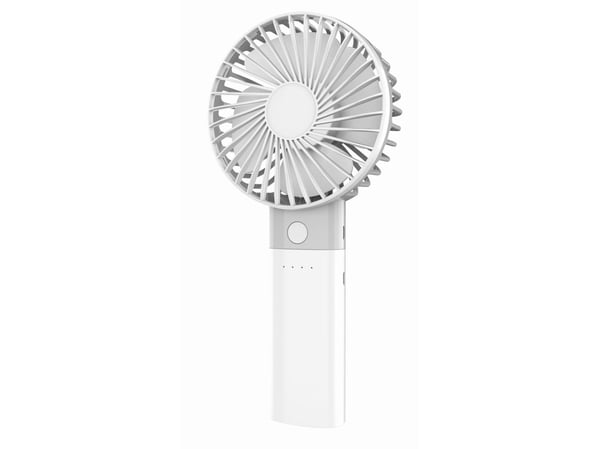 Platinet PRDF6107, Grå, Hvit, 1 vifter, 9 timer, Håndholdt vifte, 1 stykker, 3,7 V