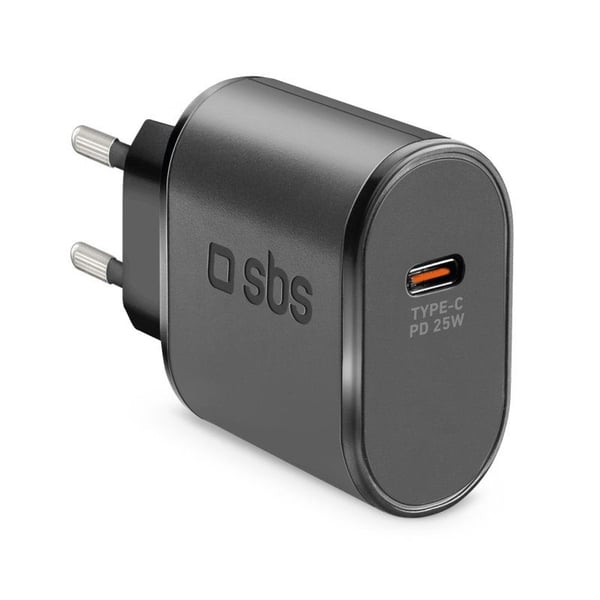 SBS - Strømadapter - 25 watt - 3 A - PD (USB-C) - svart