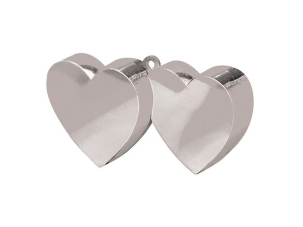 AMSCAN ilmapallopainot - Kaksoissydämet, hopea, 170g