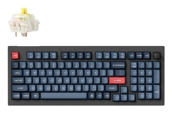 Keychron V5 Max - Tastatur - QMK/VIA, tilpasset mekanisk, fullt montert knapp - bakgrunnsbelyst - trådløs - USB-C, 2.4 GHz, Bluetooth 5.1 - tastsvi...
