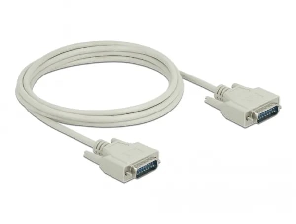 Delock - Seriell kabel - 15 pin D-Sub (DB-15) (hann) til 15 pin D-Sub (DB-15) (hann) - 3 m - tommelskruer - beige