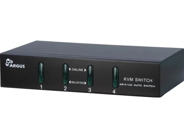 Argus KVM-AS-41UA - Omkopplare för tangentbord/video/mus/ljud - 4 x KVM/ljud - skrivbordsmodell