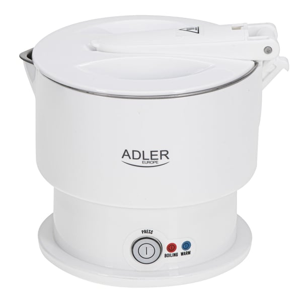 Adler AD 1377W, 0,6 l, 600 W, Vit, Plast, Silikon, Rostfritt stål, Sladdlös, Hålla sig varm funktion
