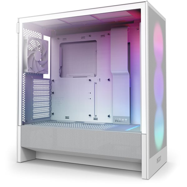 NZXT H5 Flow RGB PC-kabinett E-ATX CC-H52FW-R1, hvit, glassvindu