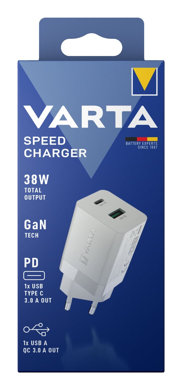 Varta 57955 101 111, Innendørs, AC, 3 A, Hvit