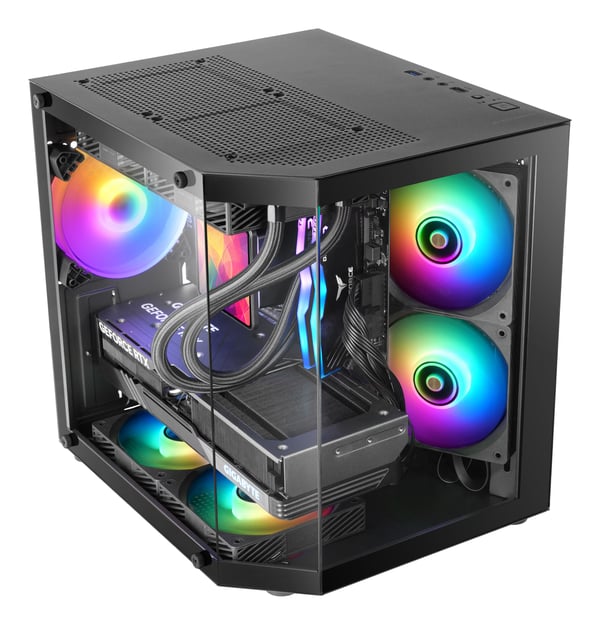 Mars Gaming MC-3TLITE PC-chassi för mATX och Mini-ITX, svart