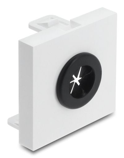 Delock - Easy 45 - snäppbar modul - kabelgenomföring, rund, diameter 14 mm - 1 modul - vit, svart
