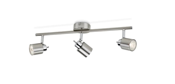 Philips Essentials Meranti-spotlys til tak/vegg, 3 stk., Overflateegnet, GU10, 3 ampuller, LED, 220-240 V, Kromfarget