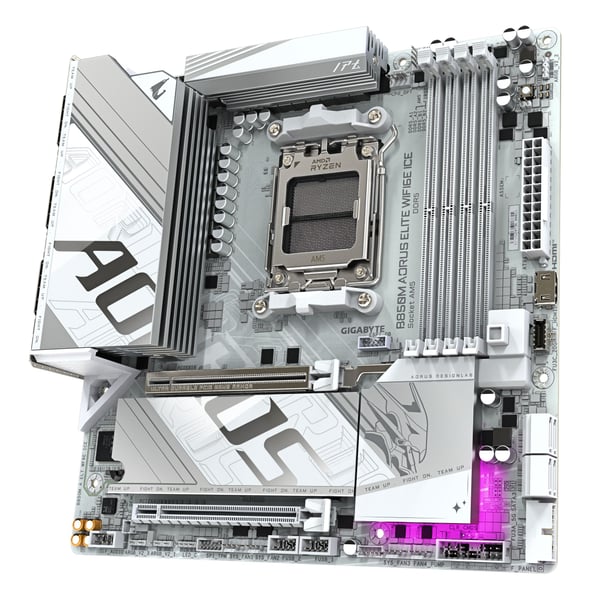 GIGABYTE B850M AORUS ELITE WIFI6E ICE -emolevy, AMD B850, AM5, micro-ATX, DDR5
