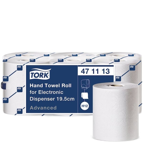 Håndklædeark Tork H12 Advanced hvid 2-lags enMotion 143m hvid - (6 ruller pr. karton)