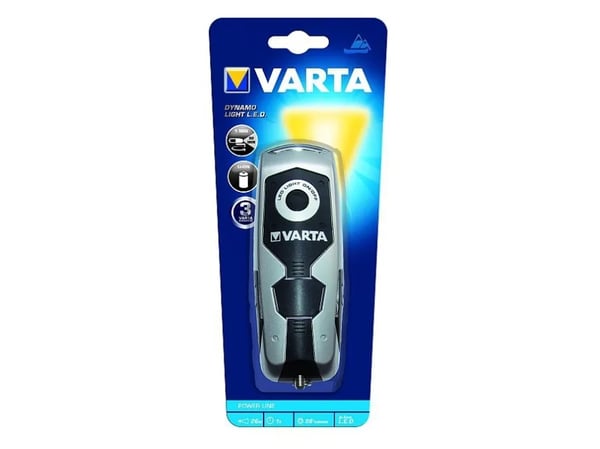 Varta Dynamo Light LED, Käsikokoinen taskulamppu, musta, Harmaa, Muovi, CE, LED, 3 lamppua