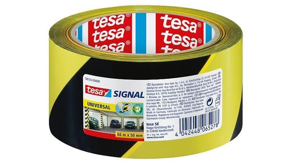 TESA 58133, Musta, Keltainen, Polypropeeni (PP), 66 m, 50 mm