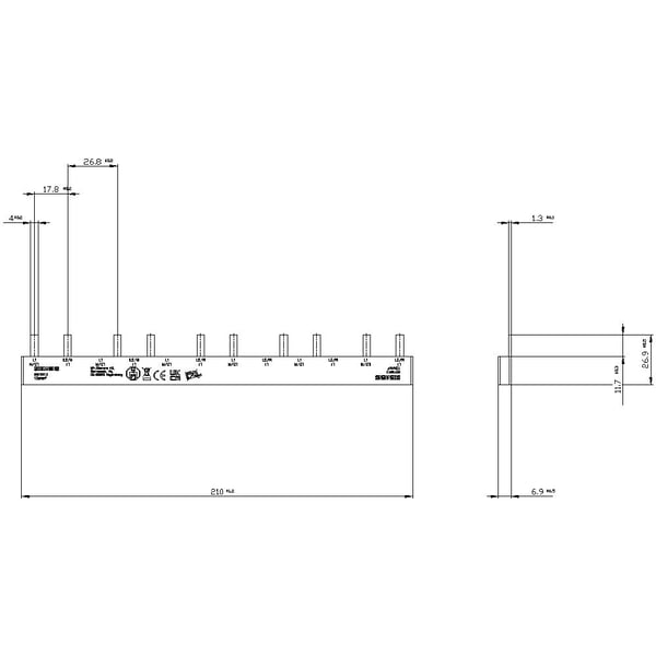 Siemens 5ST3612, Harmaa, 1 kpl, 10 mm², 73 mm, 162 mm, 40 mm